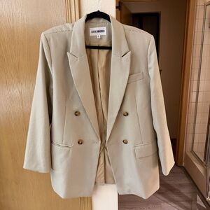 Steve Madden Women's Beige Double-Breasted Blazer